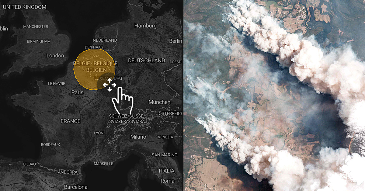 Feuer in Australien im Größenvergleich